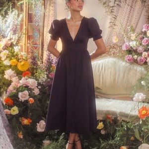 HILL HOUSE Sabrina Nap Dress - Black Dot